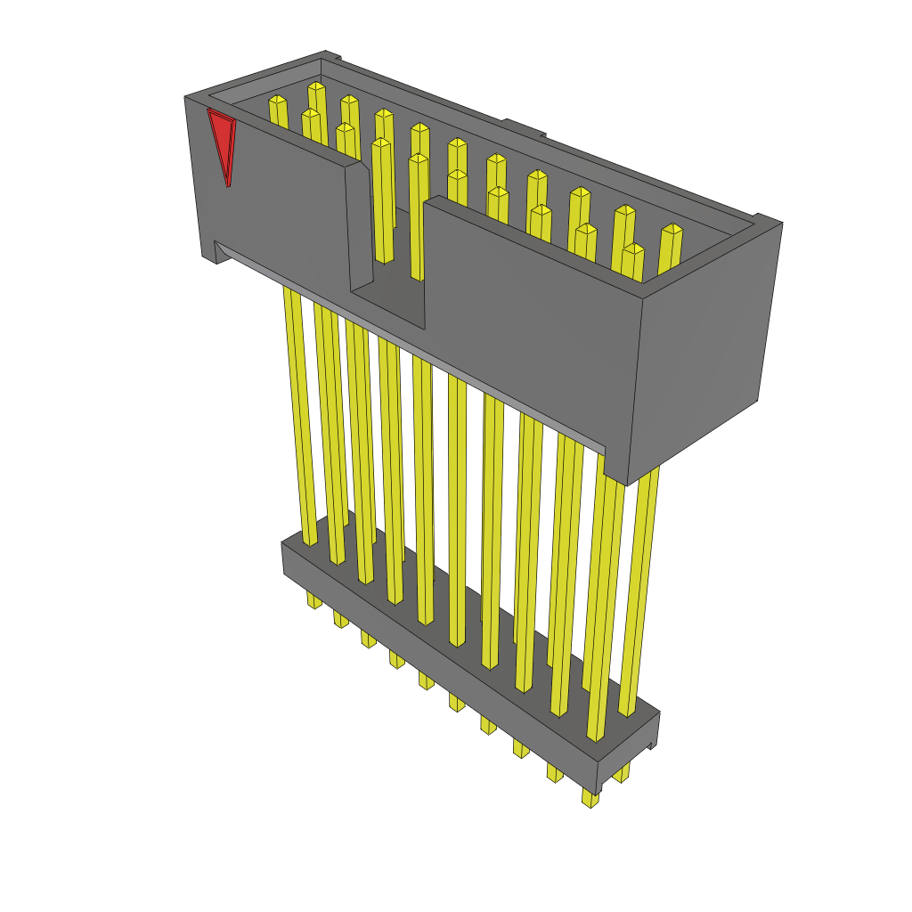 Samtec-ZSS-110-08-T-D-1221 Steckverbinderleisten und Leiterplattenbuchsen Conn Elevated Shrouded Header HDR 20 POS 2.54mm Solder ST Top Entry Thru-Hole Bulk