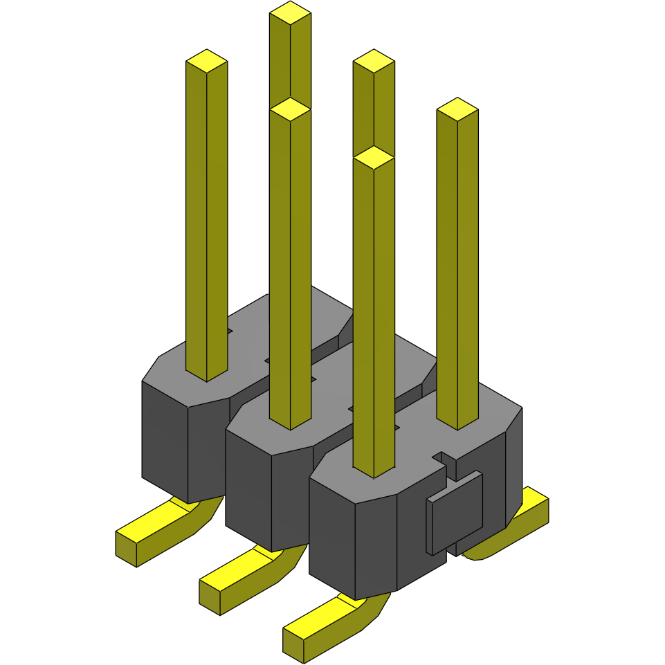 Samtec-TSM-103-02-T-DV Embases de raccordement et réceptacles PCB Conn Unshrouded Header HDR 6 POS 2.54mm Solder ST Top Entry SMD Tube