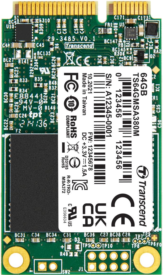 Transcend Information-TS64GMSA380M Unidades de estado sólido mSATA SSDs