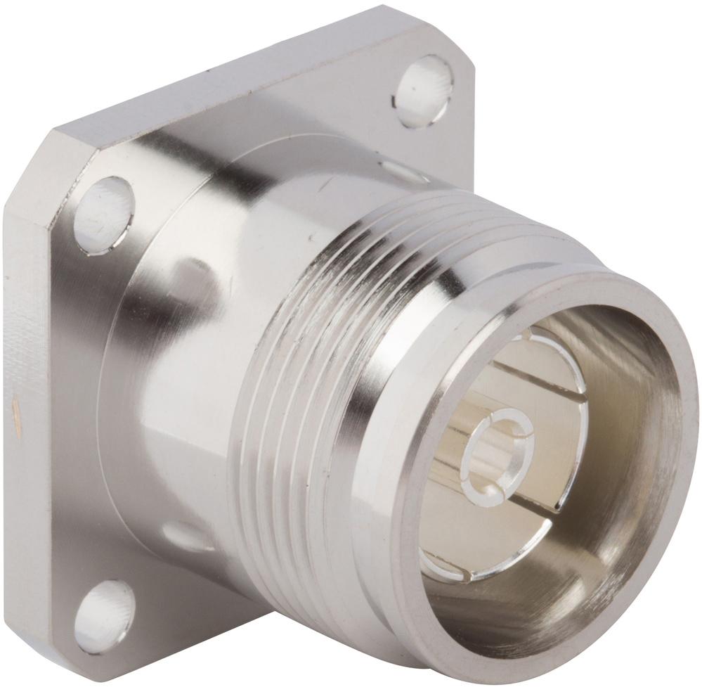 Amphenol RF-431-127J-52S RF-Steckverbinder Conn 4.3/10 0Hz to 6GHz 50Ohm Solder ST Flange Mount F Silver Bag