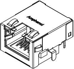 Amphenol Communications Solutions-RJE7118814R2 Connettore telefono e telecomunicazione Conn RJ-45 F 8 POS 1.02mm Solder RA Thru-Hole 12 Terminal 1 Port Cat 6