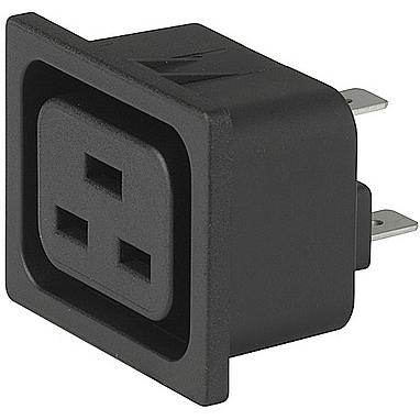 SCHURTER-4797.3000 Potencia del conector Conn Inlets/Outlet F 3 POS Faston/Solder ST Panel Mount 3 Terminal 1 Port Box