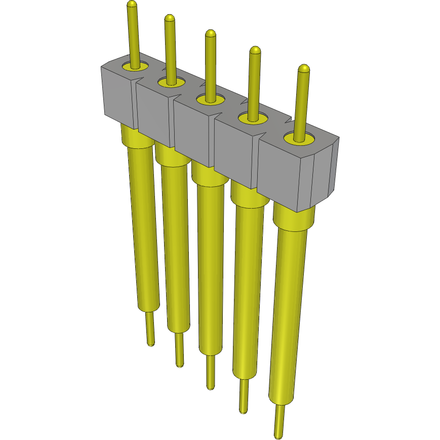 Samtec-BBS-105-T-C 连接器插头及 PCB 插座 Conn Unshrouded Header HDR 5 POS 2.54mm Solder ST Top Entry Thru-Hole Tube