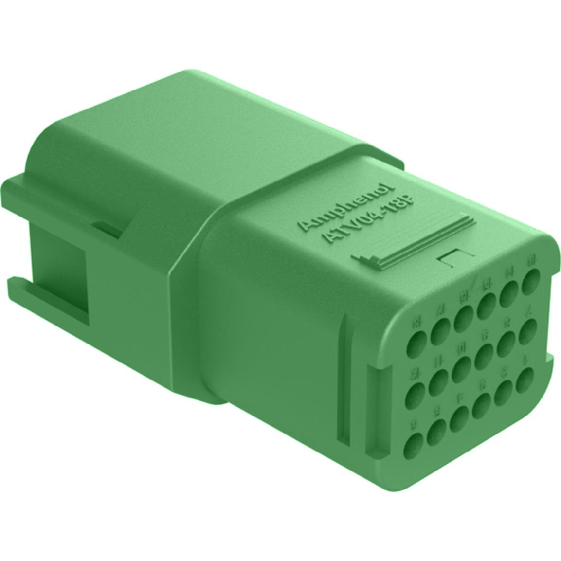 Amphenol-ATV04-18PC Carcaza de cables discretos de conector Conn Housing RCP 18 POS Crimp ST Cable Mount Green