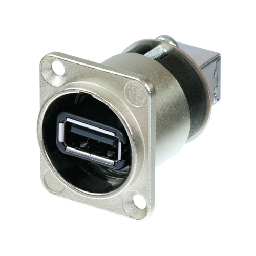Neutrik Group-NAUSB-W Connector USB Conn USB 2.0 Type B to USB 2.0 Type A RCP/RCP 4/4 POS ST Panel Mount 4 Terminal 1 Port