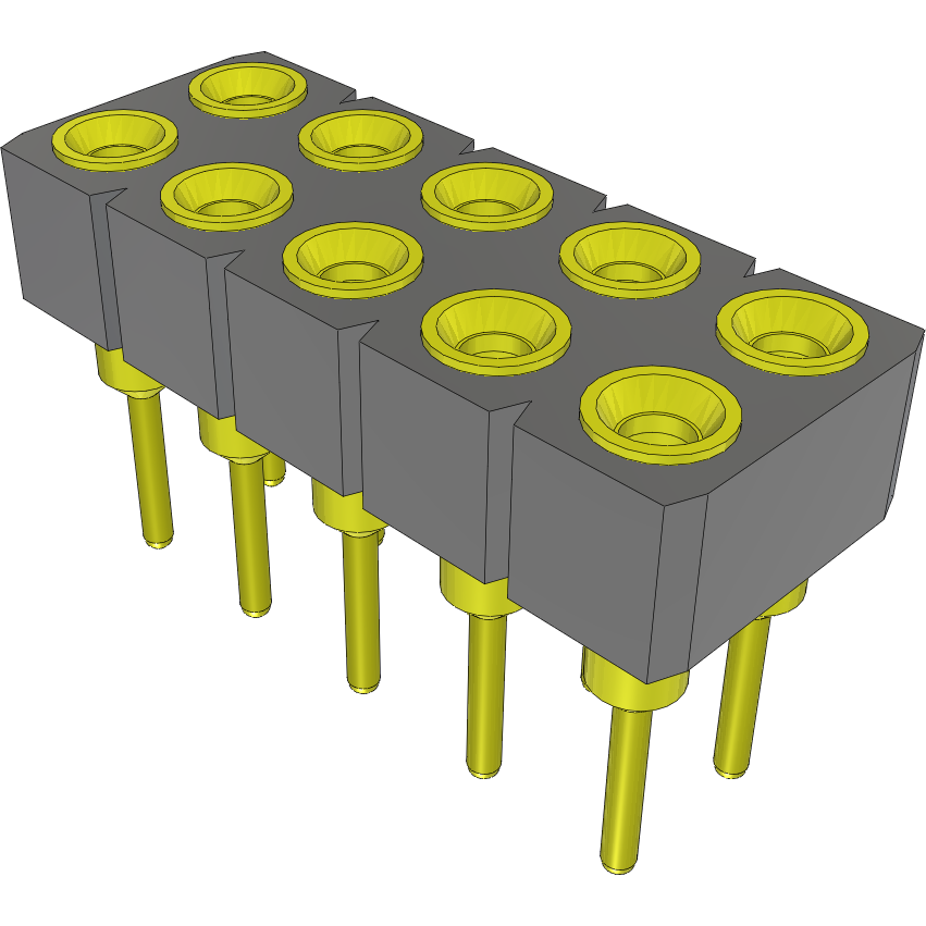 Samtec-SD-105-T-2 Piastre connettori e prese PCB Conn Socket Strip SKT 10 POS 2.54mm Solder ST Top Entry Thru-Hole Tube