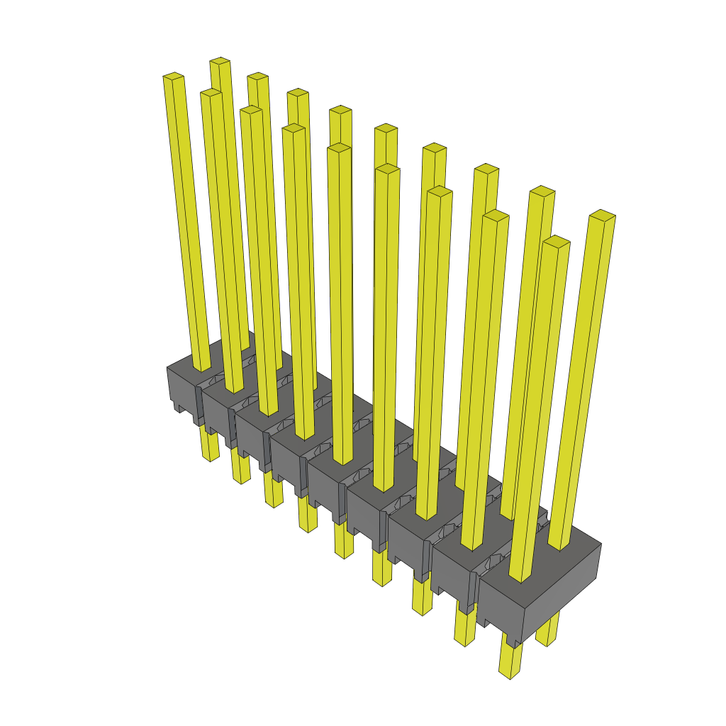 Samtec-MTSW-109-10-G-D-600 Embases de raccordement et réceptacles PCB Conn Unshrouded Header HDR 18 POS 2.54mm Solder ST Top Entry Thru-Hole Bulk