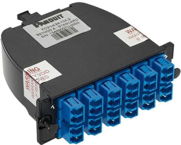 Panduit-FC29N-24-10AS Connector Fiber Optics Os1 /0S2 24 Fiber Total Standard Loss Lc Duplex Adapter Cassette Color And Split Sleeve