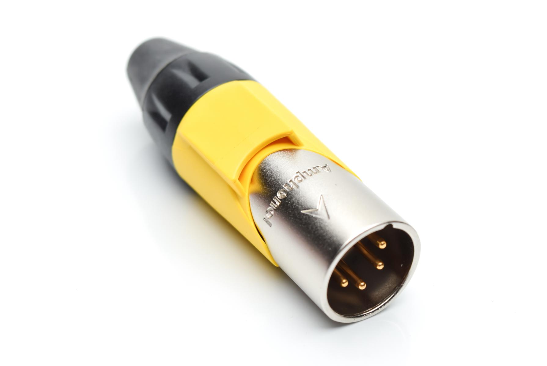 Amphenol-AX4M4M Connettore audio e video Conn XLR Connector M 4 POS Solder Cup ST Cable Mount 4 Terminal 1 Port Box