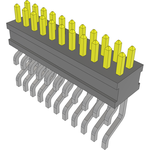 Conn Unshrouded Header HDR 22 POS 1.27mm Solder RA Side Entry SMD TIGER CLAW™ Tube