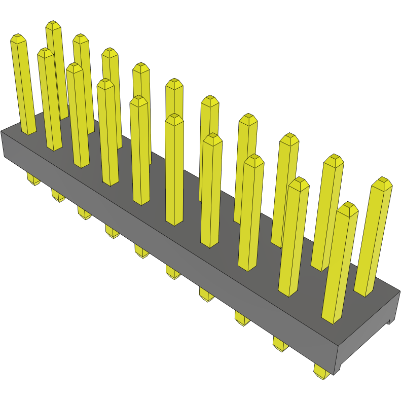 Samtec-MTMM-110-04-S-D-200 Cabezales del conector y receptáculos PCB Conn Unshrouded Header HDR 20 POS 2mm Solder ST Top Entry Thru-Hole Bulk
