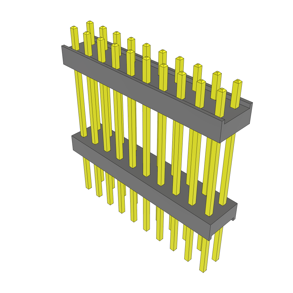 Samtec-ZW-10-12-L-D-640-290 Piastre connettori e prese PCB Conn Board Stacker HDR 20 POS 2.54mm Solder ST Top Entry Thru-Hole Bulk