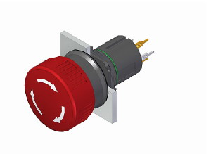 EAO-51-256.026 Switch Emergency Stop Switch Emergency Stop N.C. SPST Mushroom Button 0.1A 42VAC 42VDC Universal Panel Mount