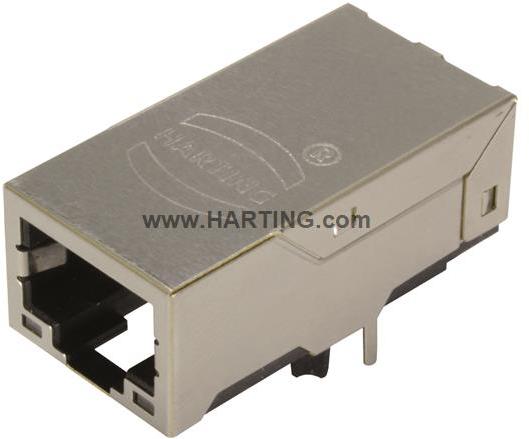 HARTING-09455511540 Steckverbinder, Telefon und Telekommunikation Conn RJ-45 F 8 POS 1mm Solder RA Thru-Hole 10 Terminal 1 Port Tray
