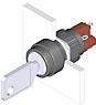 EAO-51-235.025D2 Schlüsselschalter Switch Key Lock N.O./N.C. DPST 90° Flat Key 5A 250VAC Solder Panel Mount