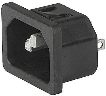 SCHURTER-6100.9100 Steckverbinder Conn Inlet PL 3 POS Solder ST Panel Mount 3 Terminal 1 Port Bag