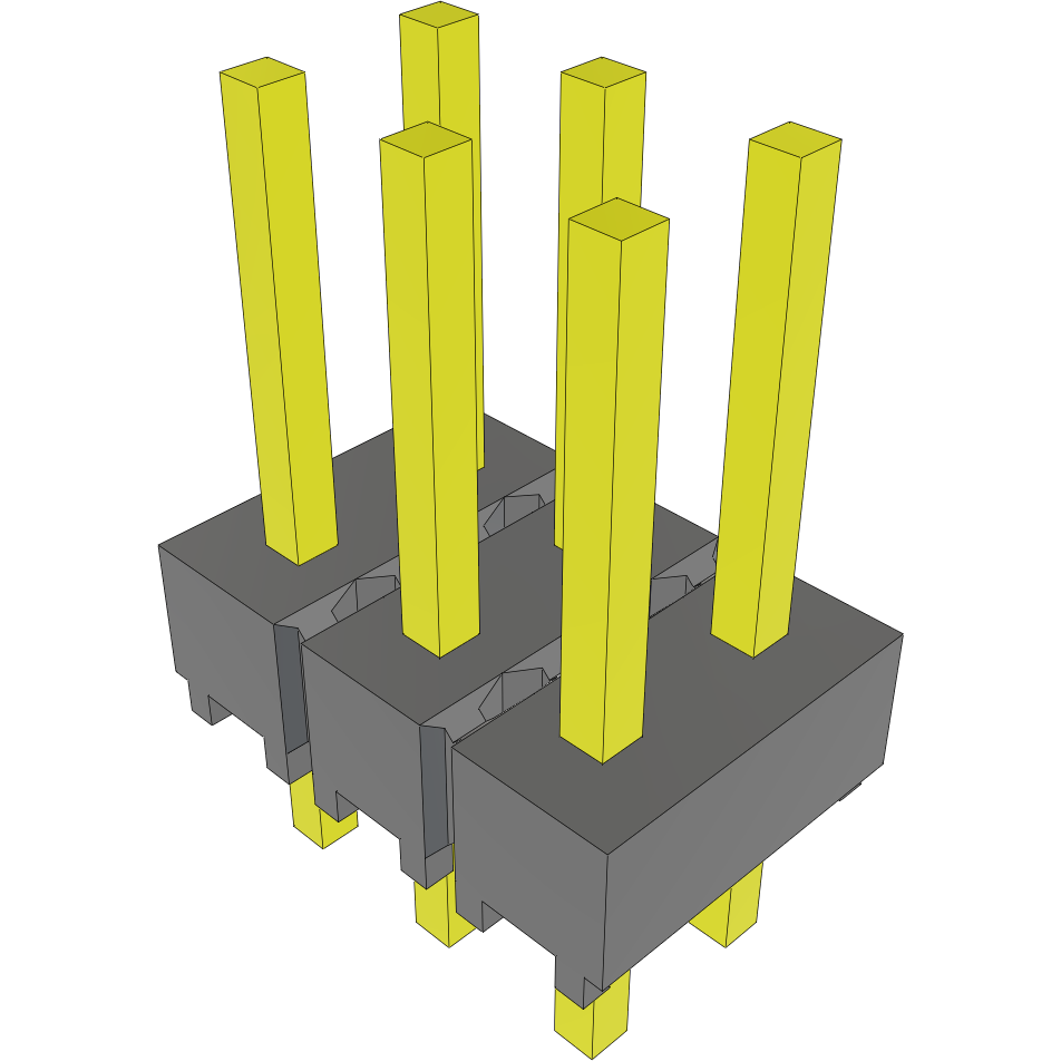 Samtec-MTSW-103-07-G-D-240 Steckverbinderleisten und Leiterplattenbuchsen Conn Unshrouded Header HDR 6 POS 2.54mm Solder ST Top Entry Thru-Hole Bulk