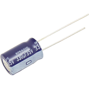 Vishay-515D337M050CG6AE3 Kondensator, Aluminium Cap Aluminum Lytic 330uF 50V 20% (10 X 20mm) Radial 5mm 0.58A 2000h 85°C Bulk