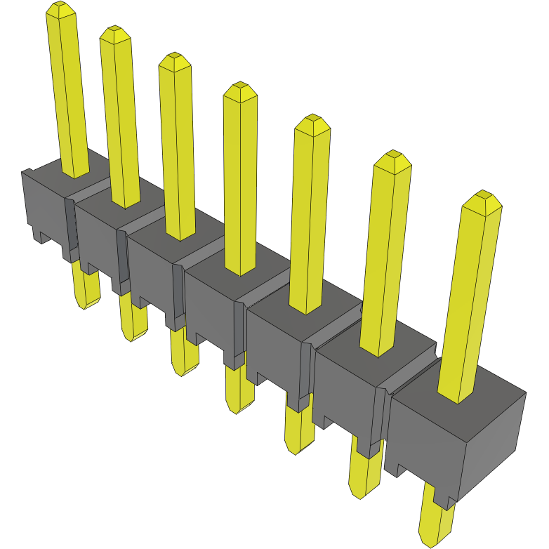 Samtec-TSW-107-23-T-S Connector Headers and PCB Receptacles Conn Unshrouded Header HDR 7 POS 2.54mm Solder ST Top Entry Thru-Hole