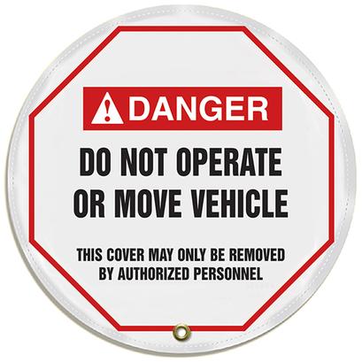 Panduit-PSL-1078 Tags Lockout Tagout, Wheel Cover, DANGER DO NOT OPERATE OR MOVE (legend), 20in