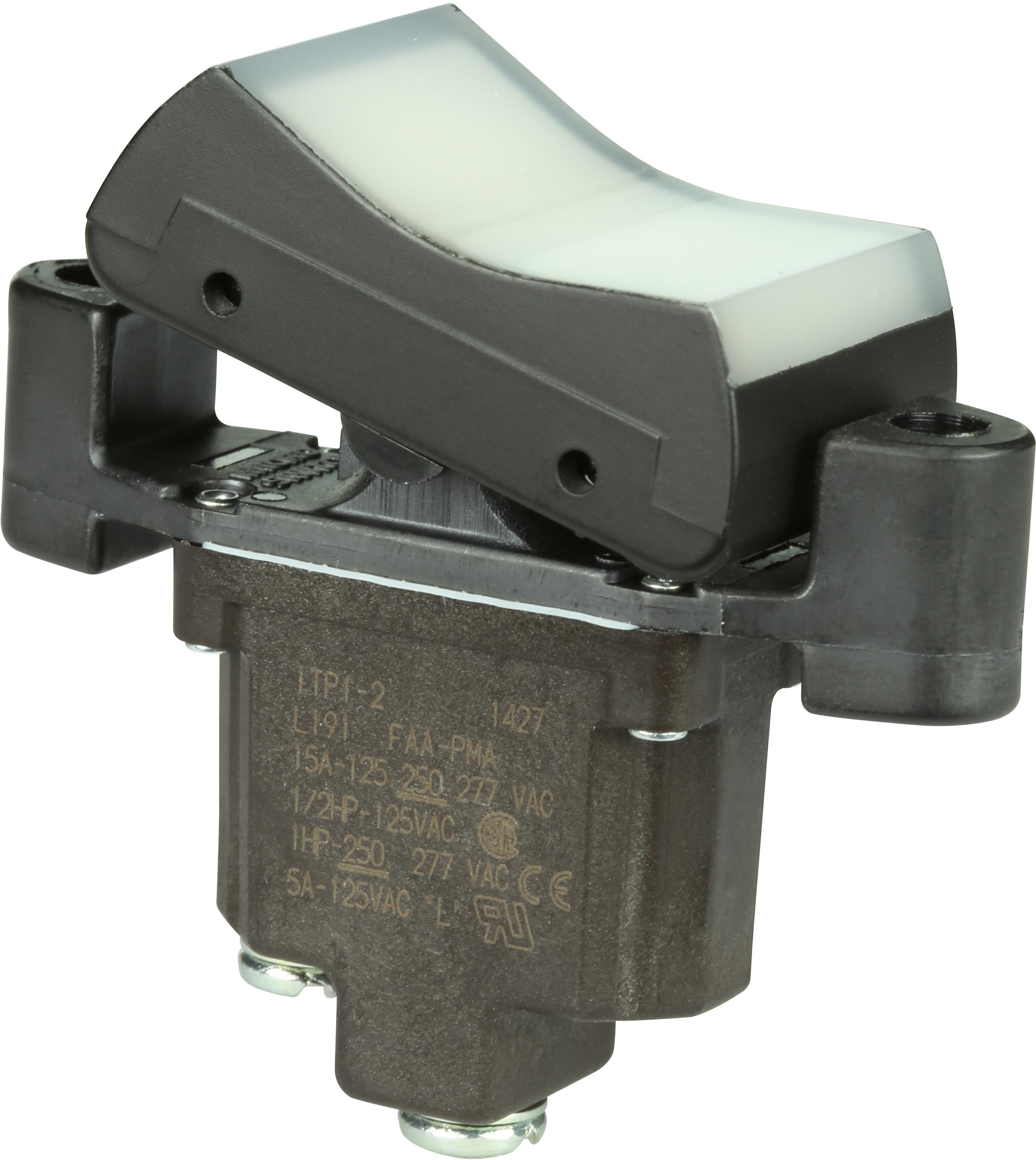 Honeywell-1TP1-2 Switch Rocker Switch Rocker OFF None ON SPST Screw Rocker 15A 277VAC 745.7VA