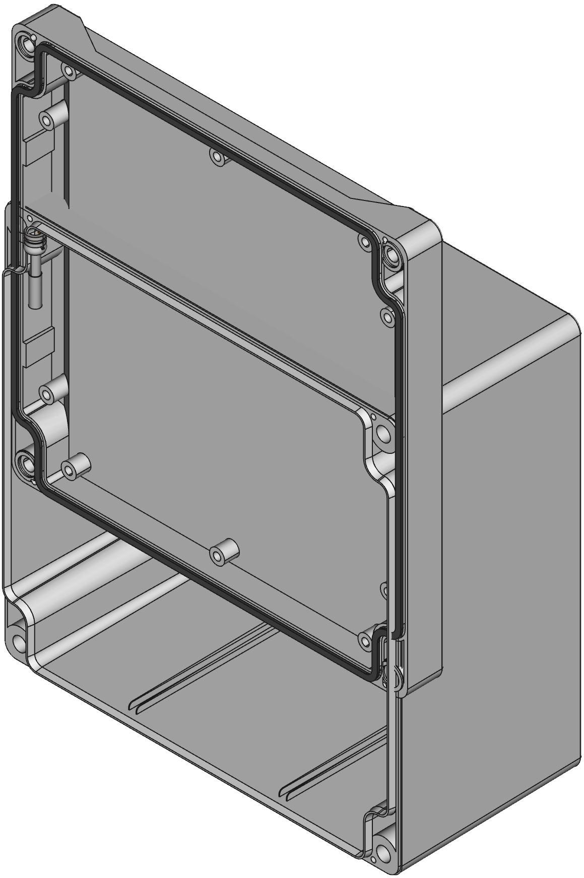 Hammond Manufacturing-1555SGY  Light Gray Acrylonitrile Butadiene Styrene Wall Mount Watertight Enclosure