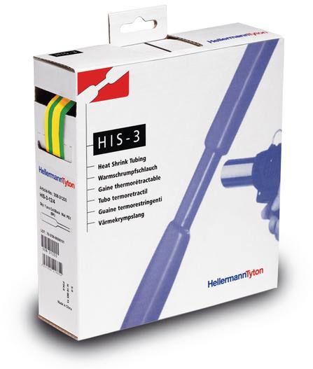 HellermannTyton-308-30607 Thermo-rétraction Heat Shrink Tubing ST Polyolefin Green/Yellow Dual Carton