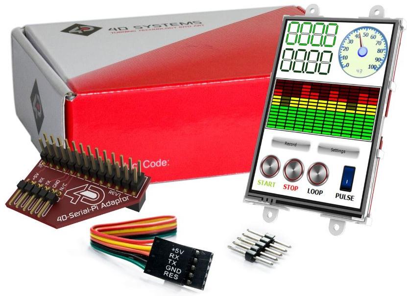 4D Systems-ULCD-35DT-PI TFT 模块 3.5" LCD Pack for Raspberry Pi w/Adaptor Shield + Cable