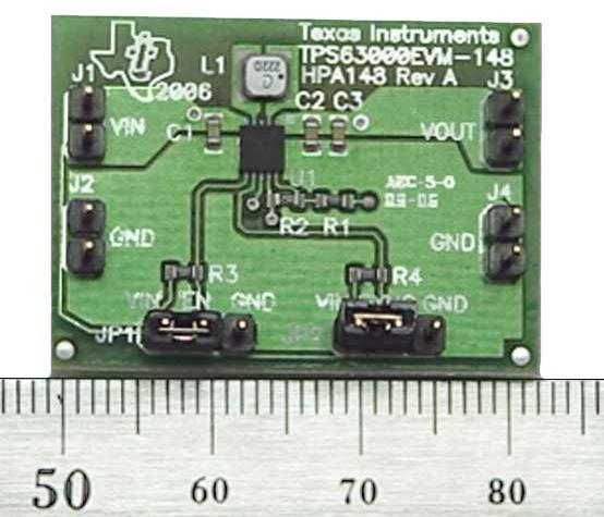 Texas Instruments-TPS63000EVM-148 Energiemanagement, Entwicklungsplatinen und -kits TPS63000 DC to DC Converter and Switching Regulator Chip 3.2V to 3.4V Output Evaluation Board
