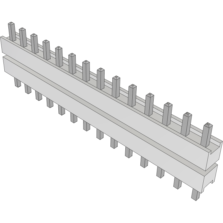 Samtec-HW-14-07-T-S-230 Cabezales del conector y receptáculos PCB Conn Board Stacker HDR 14 POS 2.54mm Solder ST Top Entry Thru-Hole FLEX STACK Bulk