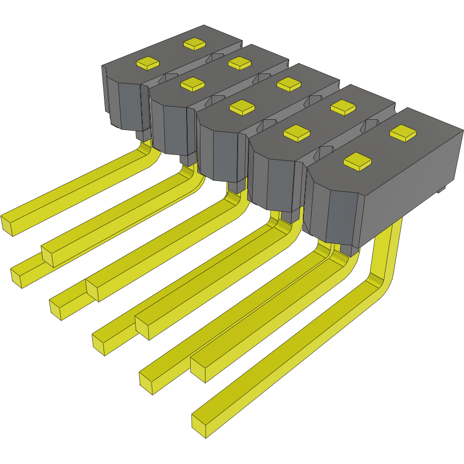 Samtec-HMTSW-105-07-S-D-007-RA Steckverbinderleisten und Leiterplattenbuchsen Conn Unshrouded Header HDR 10 POS 2.54mm Solder RA Side Entry Thru-Hole Bulk