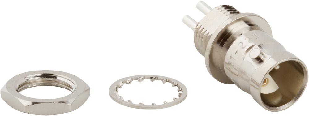 Amphenol RF-031-223 RF-Steckverbinder Conn Twin-BNC 0Hz to 2GHz 50Ohm Solder Cup ST Panel Mount RCP Silver