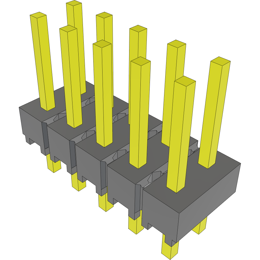 Samtec-MTSW-105-07-F-D-235 Embases de raccordement et réceptacles PCB Conn Unshrouded Header HDR 10 POS 2.54mm Solder ST Top Entry Thru-Hole Bulk