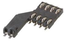 C&K-CCM04-5436LFT R901 连接器 - 存储卡 Conn SIM Card HDR 8 POS 2.54mm Solder RA SMD T/R