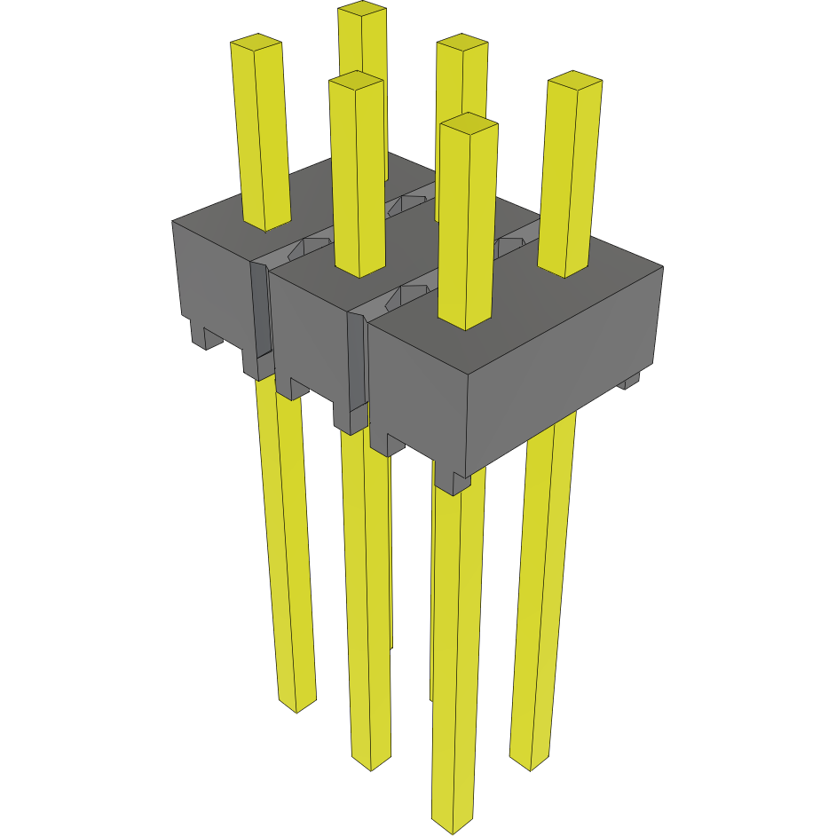 Samtec-MTSW-103-22-L-D-135 Steckverbinderleisten und Leiterplattenbuchsen Conn Unshrouded Header HDR 6 POS 2.54mm Solder ST Top Entry Thru-Hole Bulk