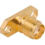 Conn SMA 0Hz to 12.4GHz 50Ohm Solder ST Flange Mount F Gold