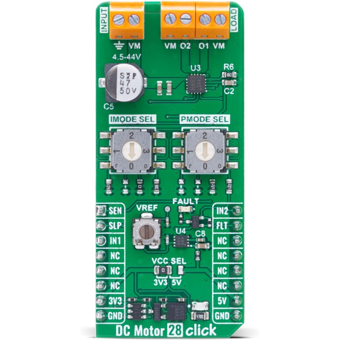 MikroElektronika-MIKROE-6505 Placas y kits de desarrollo de administración de potencia TB67H453FTG Motion Motor Control Click Board