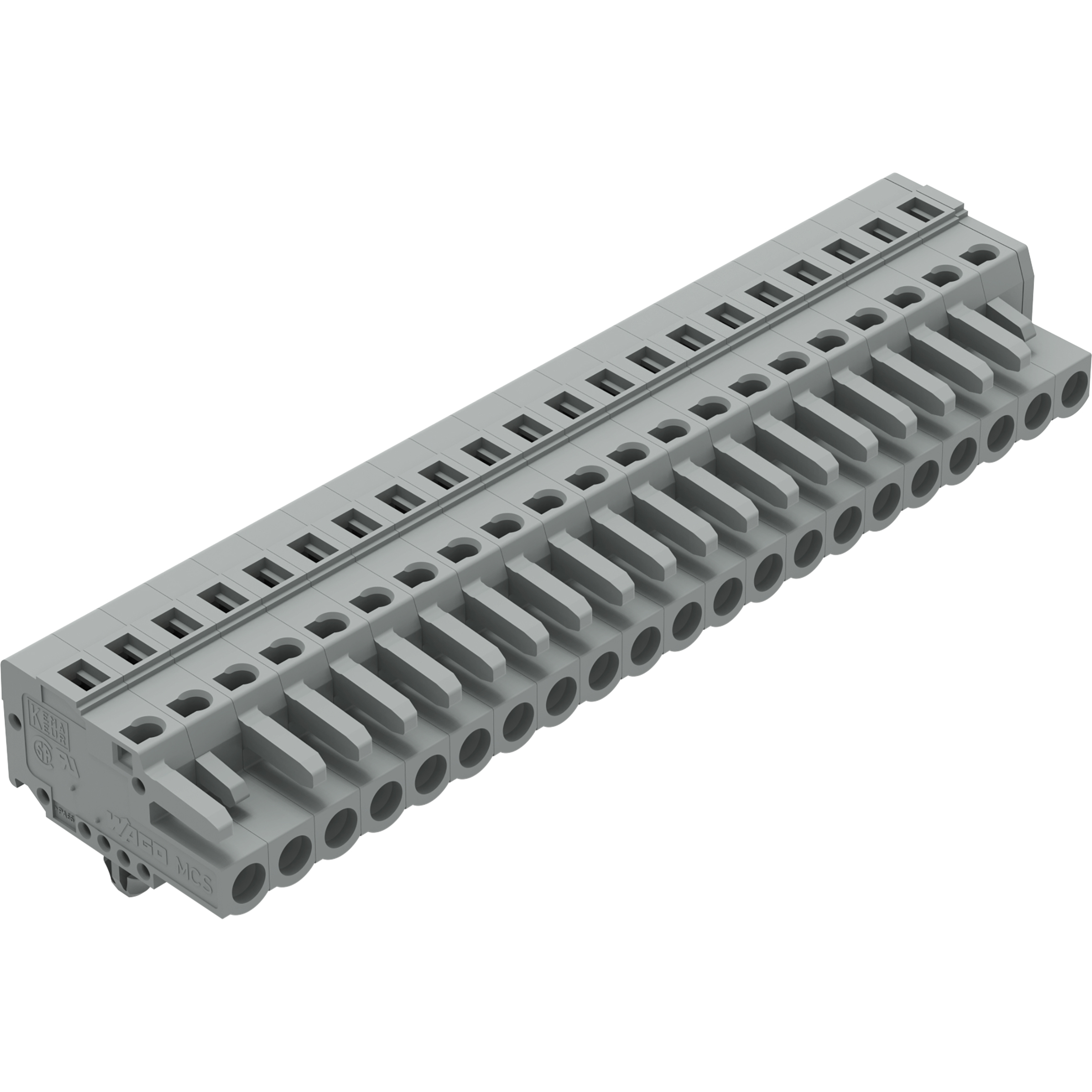 WAGO-231-121/008-000 Bloques terminales del conector 1-Conductor Female Plug, Snap-in mounting feet, 2.5 mm2, Pin spacing 5 mm, 21-pole