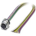 Cable Assembly Circular, Sensor/actuator flush-type socket, 17-pos., M12 SPEEDCON, rear/ screw mounting with Pg9 thread, with 0.5 m halogen-free TPE litz wire, 17 x 0.14 mm2