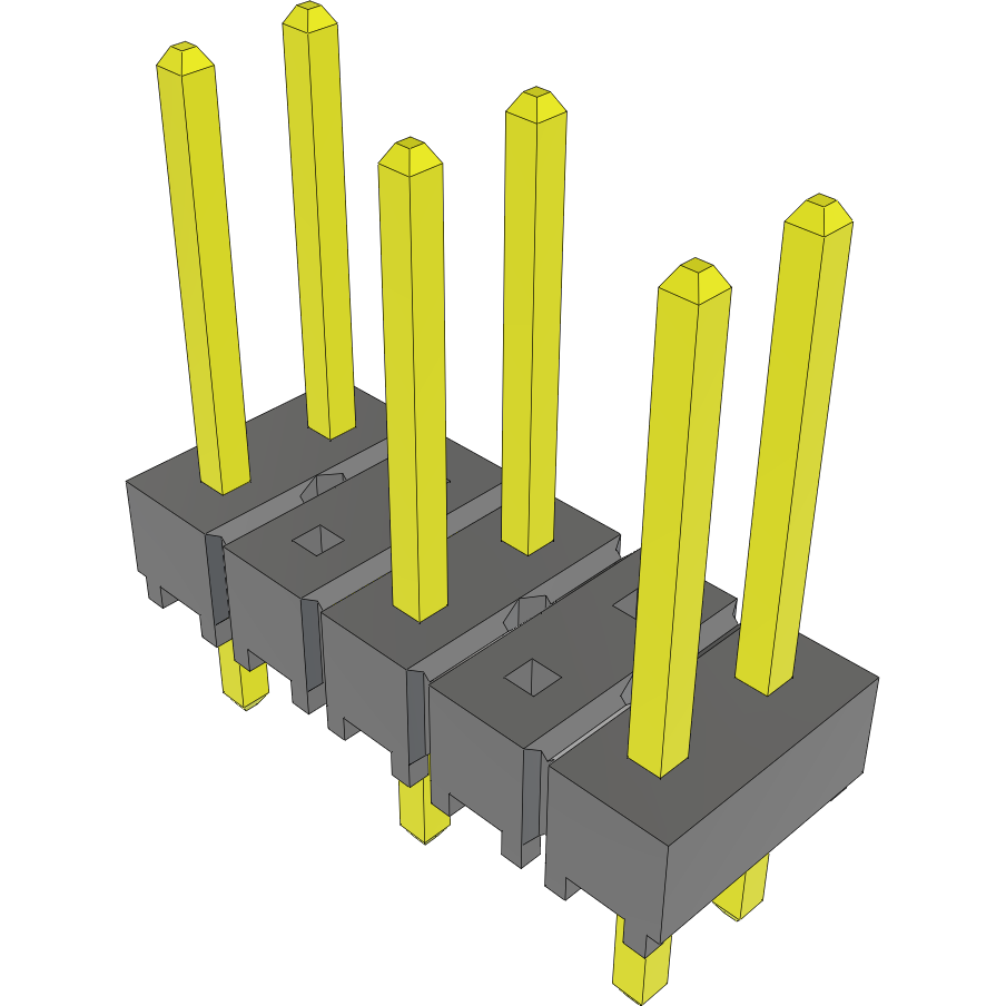 Samtec-TSW-203-14-G-D Connector Headers and PCB Receptacles Conn Unshrouded Header HDR 6 POS 5.08mm Solder ST Top Entry Thru-Hole Bulk