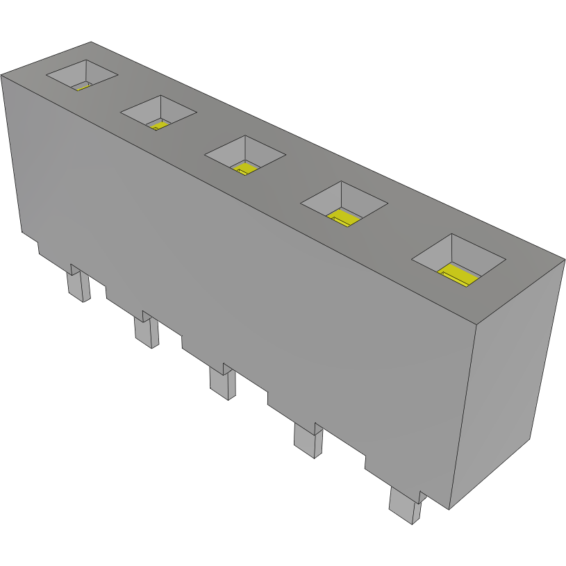 Samtec-HPF-05-01-T-S Steckverbinderleisten und Leiterplattenbuchsen Conn Socket Strip SKT 5 POS 5.08mm Solder ST Top Entry Thru-Hole Tube