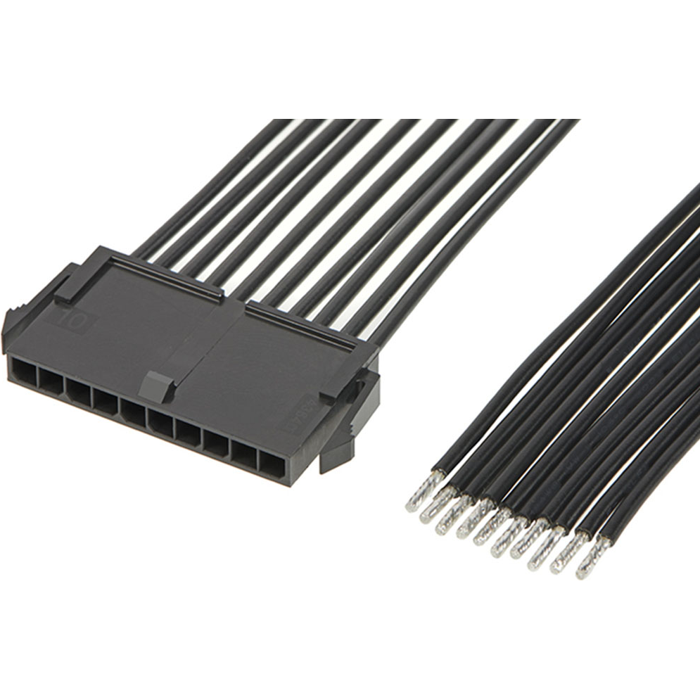 Molex-2147532102 其他电缆组件 Cable Assembly UL 10002 0.3m 18AWG Wire to Board 10 POS M Crimp Bag