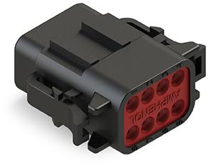 Amphenol-ATM06-08SB Connector Discrete Wire Housing Conn Housing PL 8 POS Crimp ST Cable Mount Black