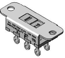 Switchcraft-46256LFRX Interruptor corredizo Switch Slide DPDT Flush Slide 3A 125VAC 125VDC Solder Lug Panel Mount
