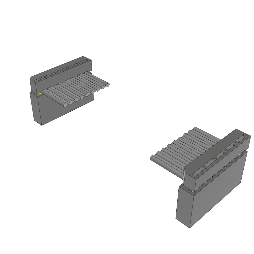 Samtec-IDSS-05-D-03.00 Assemblaggio cavo a nastro piatto Cable Assembly 0.076m 28AWG 2.54mm 5 to 5 POS IDC Connector to IDC Connector F-F Bulk