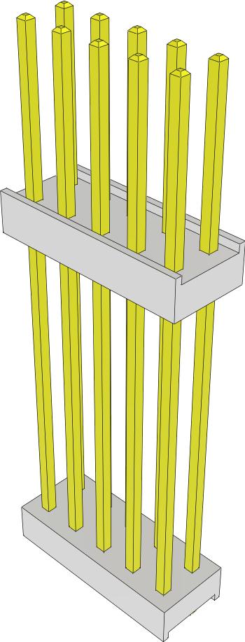 Samtec-HW-05-14-G-D-1000-055 Embases de raccordement et réceptacles PCB Conn Board Stacker HDR 10 POS 2.54mm Solder ST Thru-Hole Bulk