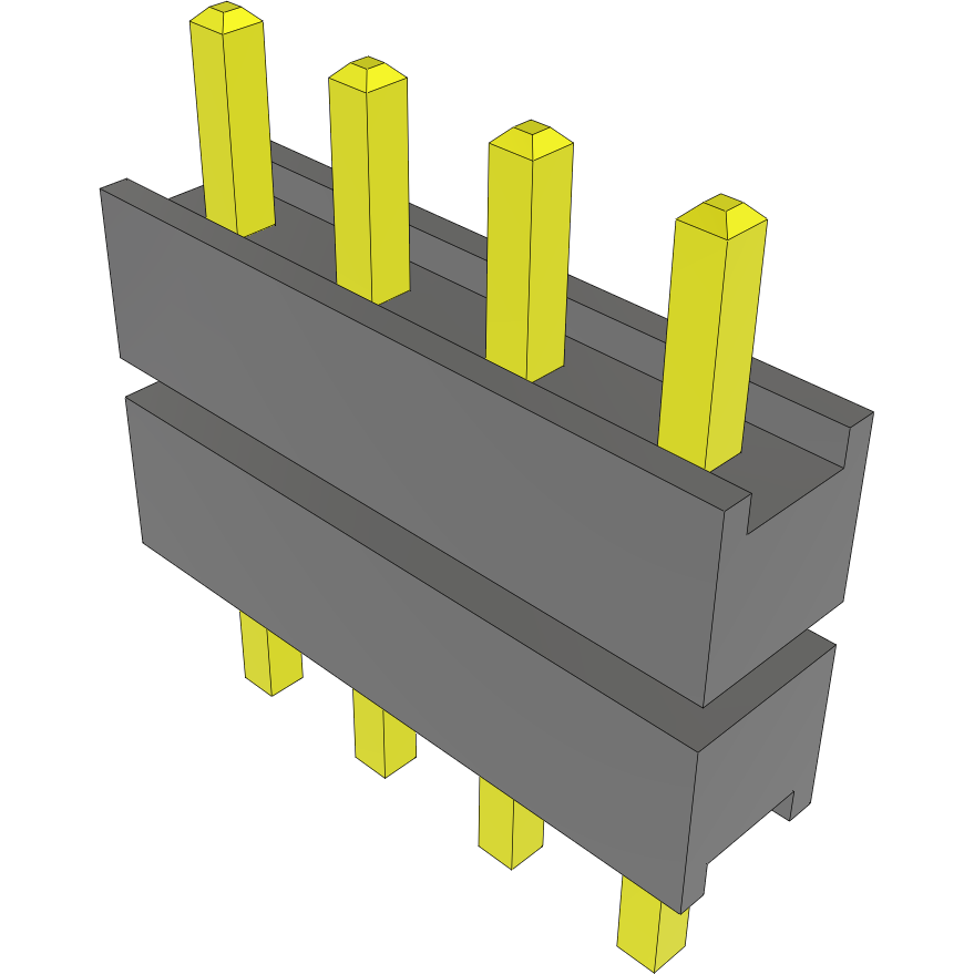 Samtec-DW-04-07-T-S-225 Piastre connettori e prese PCB Conn Board Stacker HDR 4 POS 2.54mm Solder ST Top Entry Thru-Hole Bulk