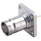 HUBER+SUHNER-23_BNC-75-0-10/133_NE RF-Steckverbinder Conn BNC 0Hz to 1GHz 75Ohm Solder Cup ST Flange Mount RCP Gold Over Nickel Single