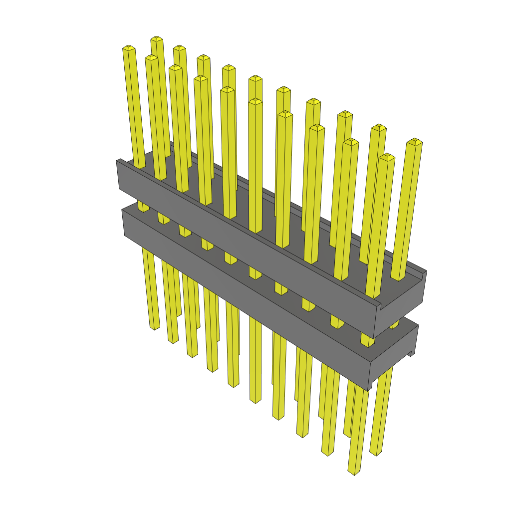 Samtec-ZW-10-12-L-D-275-394 Cabezales del conector y receptáculos PCB Conn Board Stacker HDR 20 POS 2.54mm Solder ST Top Entry Thru-Hole Bulk