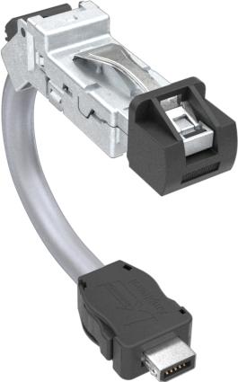 Amphenol Communications Solutions-DRPC51A003A40 Montajes de cables, otros Cable Assembly Cat 6a S/FTP 1m 26AWG RJ-45 to IX Industrial Type A 8 to 10 POS M-M IDT-IDT Bag